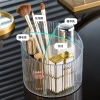 L87-LY012 Desktop cosmetics storage box, transparent plastic box, compartments for dormitory makeup brush bucket and pen holder Application Scenario